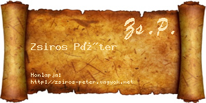 Zsiros Péter névjegykártya