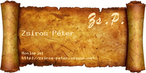 Zsiros Péter névjegykártya